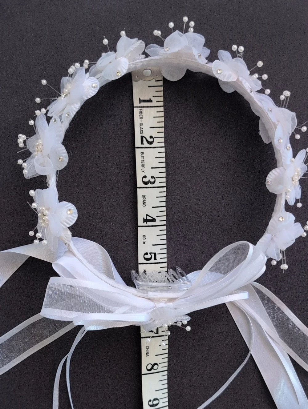 White First Communion Floral Headband Flower Girl Head Crown